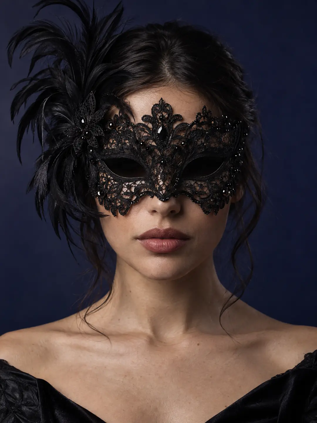 Ballroom: black lace ballroom mask